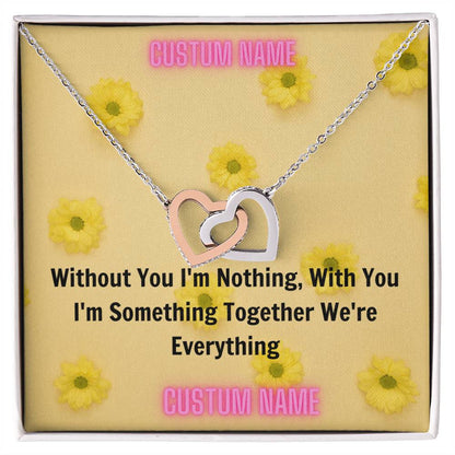 Beautiful Gift For Daughter Birthday Christmas Wedding. From Mom To Daughter From Dad To Daughter From Husband To Wife Interlocking Hearts Necklace