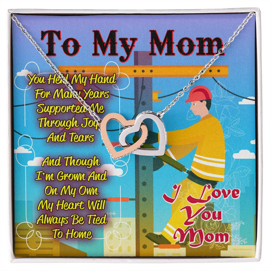 Gift For Mom- Interlocking Heart Necklace Interlocking Hearts Necklace