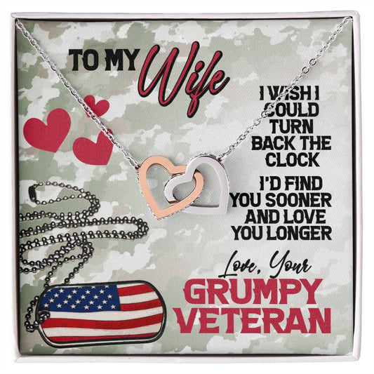 Veteran'S Wife- Interlocking Necklace Interlocking Hearts Necklace