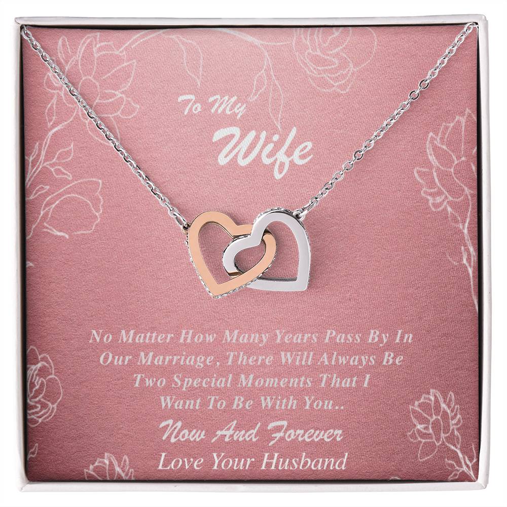 To My Wife Interlocking Hearts Necklace