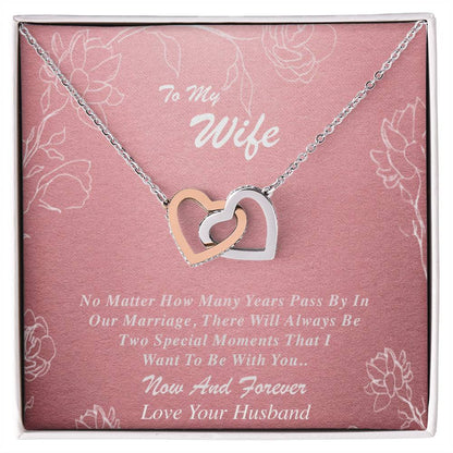 To My Wife Interlocking Hearts Necklace