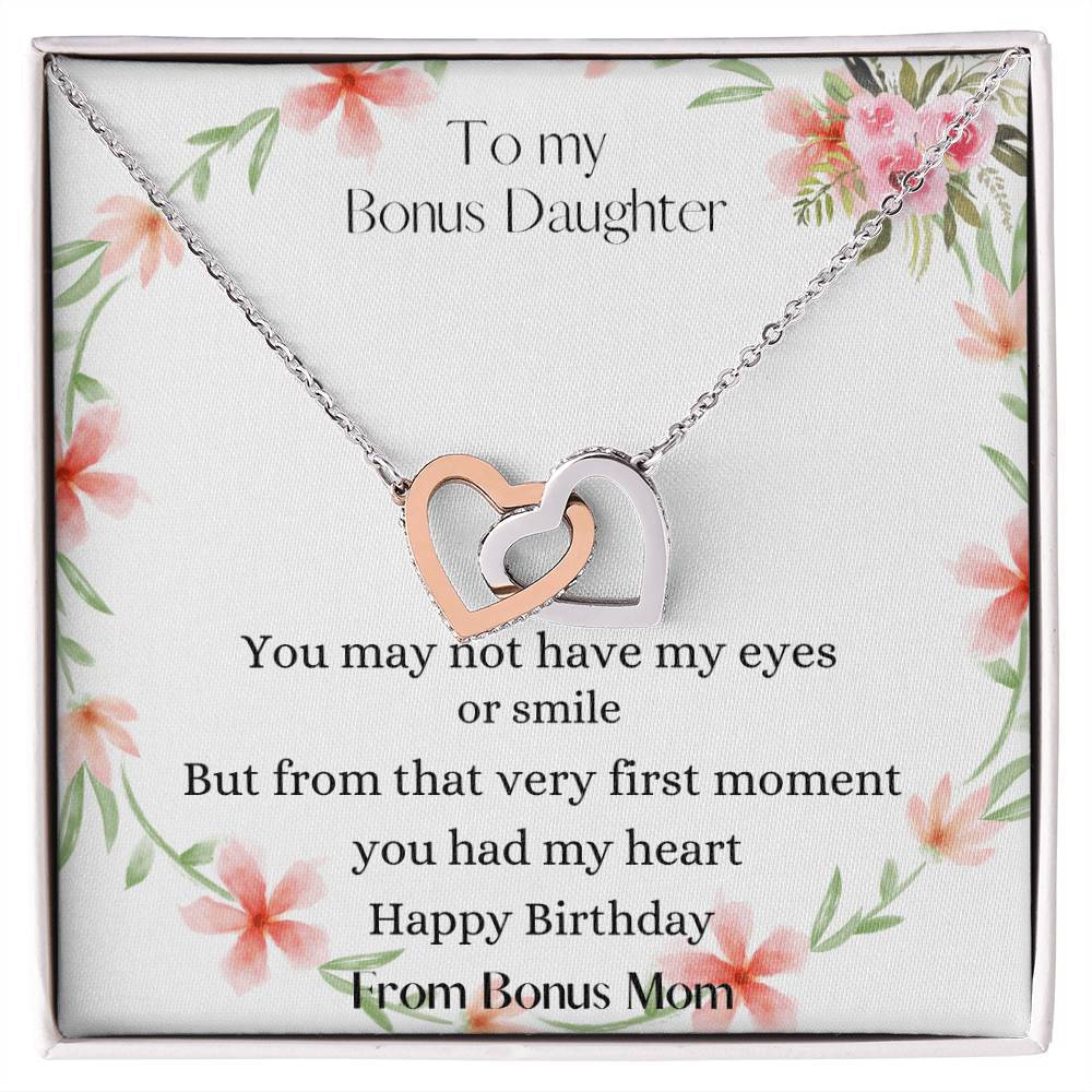 Bonus Daughter Gift Step Daughter Gift Stepdaughter Necklace Interlocking Hearts Necklace