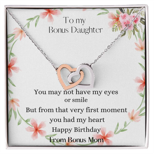 Bonus Daughter Gift Step Daughter Gift Stepdaughter Necklace Interlocking Hearts Necklace