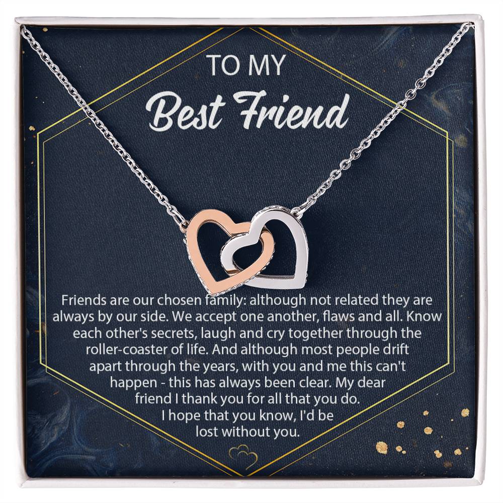 Best Friend Necklace Best Friend Necklace Personalize Bff Necklace Jewelry Best Friend Birthday Necklace Necklace Gift For Best Friend Interlocking Hearts Necklace