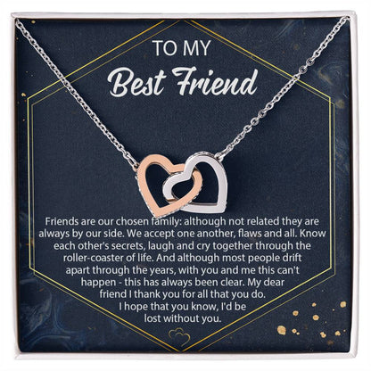 Best Friend Necklace Best Friend Necklace Personalize Bff Necklace Jewelry Best Friend Birthday Necklace Necklace Gift For Best Friend Interlocking Hearts Necklace