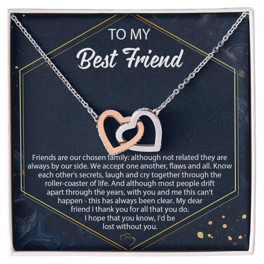 Best Friend Necklace Best Friend Necklace Personalize Bff Necklace Jewelry Best Friend Birthday Necklace Necklace Gift For Best Friend Interlocking Hearts Necklace