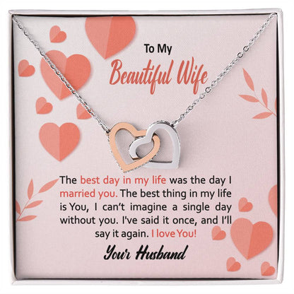 To My Wife Necklace - Anniversary Gift For Wife Birthday Gift For Wife Gift For Wife Necklace For Wife Interlocking Hearts Necklace