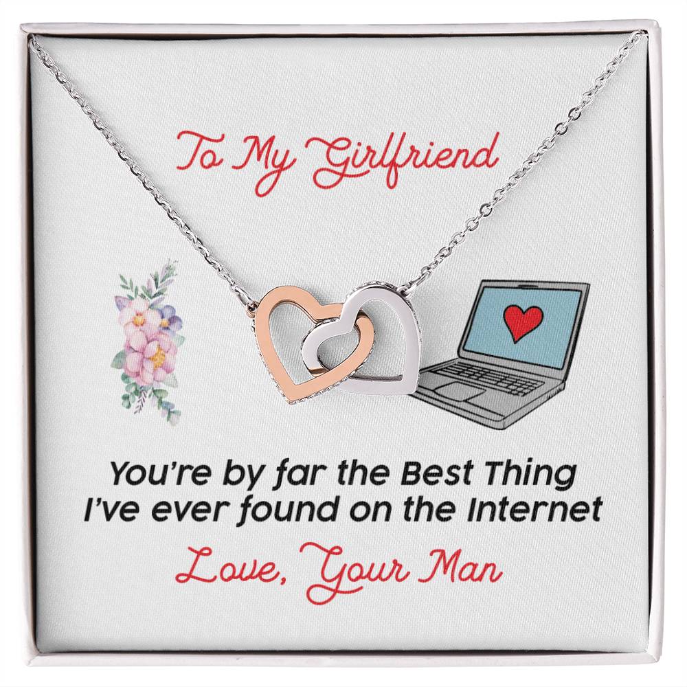 Gift For Girlfriend - Interlocking Heart Necklace Interlocking Hearts Necklace