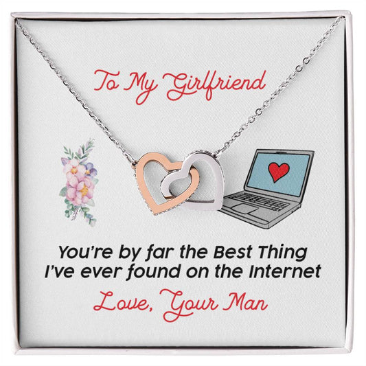 Gift For Girlfriend - Interlocking Heart Necklace Interlocking Hearts Necklace