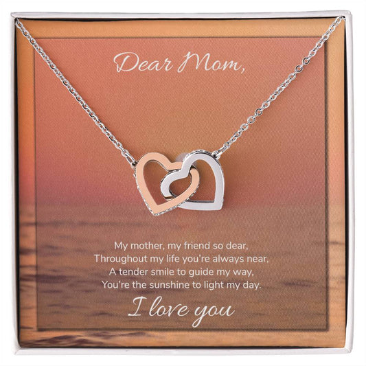 Dear Mom Interlocking Hearts Necklace