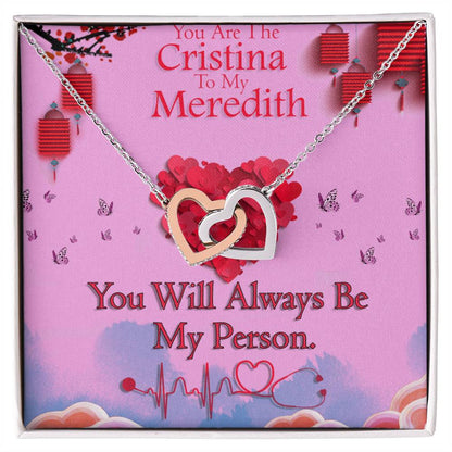 You Are The Christina To My Meredith Stainless Steel Mahogany Style Box With Light For Your Best Friendyour Love Interlocking Hearts Necklace