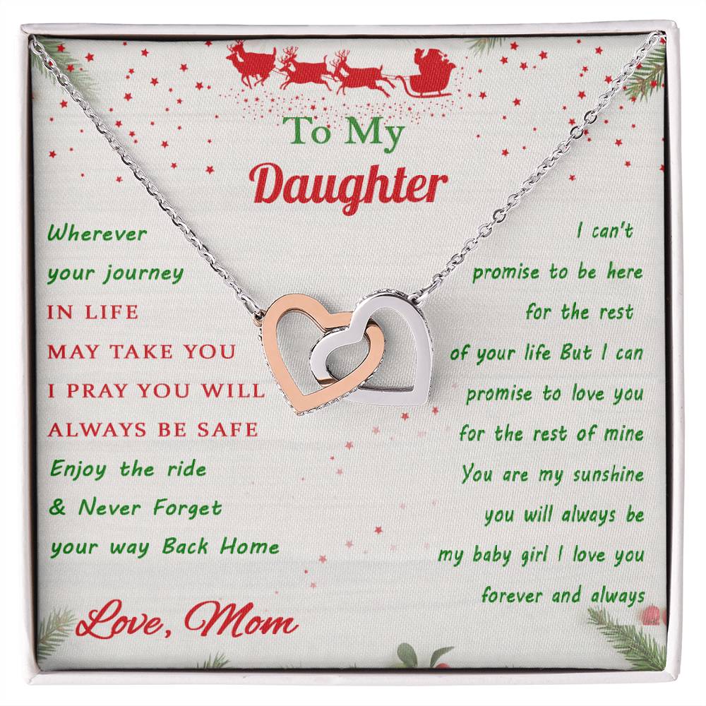 Gift For Daughter - Journey Rest Of Mine Interlocking Hearts Necklace