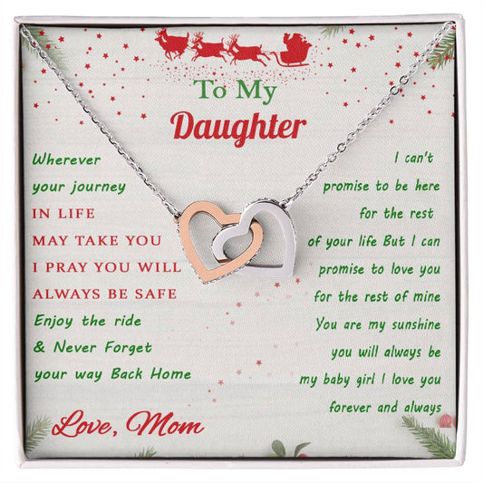 Gift For Daughter - Journey Rest Of Mine Interlocking Hearts Necklace