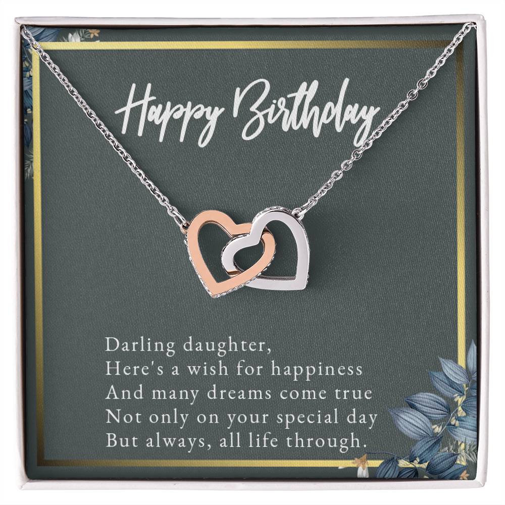 Daughter Necklace Daughter Birthday Gift Graduation Present From Mom Interlocking Hearts Necklace