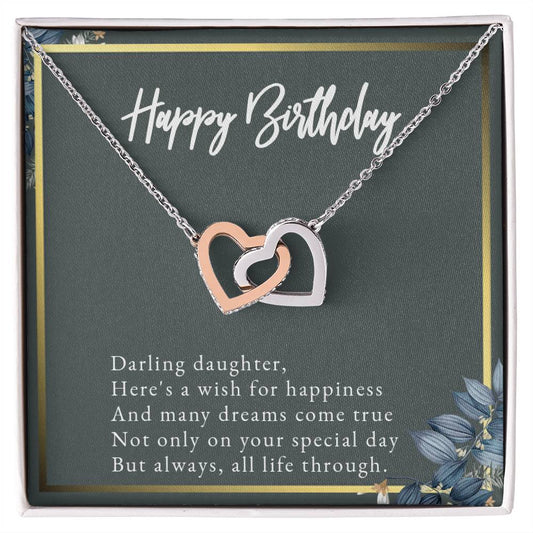 Daughter Necklace Daughter Birthday Gift Graduation Present From Mom Interlocking Hearts Necklace