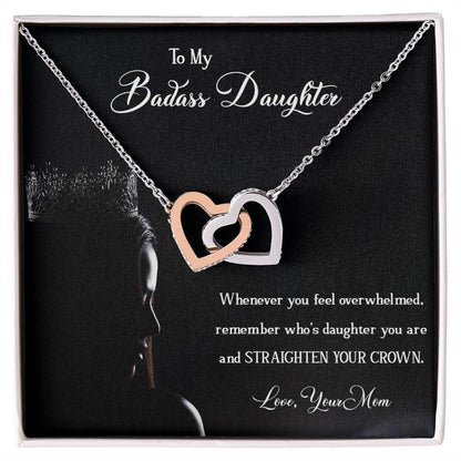 Badass Daughter Interlocking Hearts Necklace