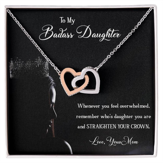 Badass Daughter Interlocking Hearts Necklace