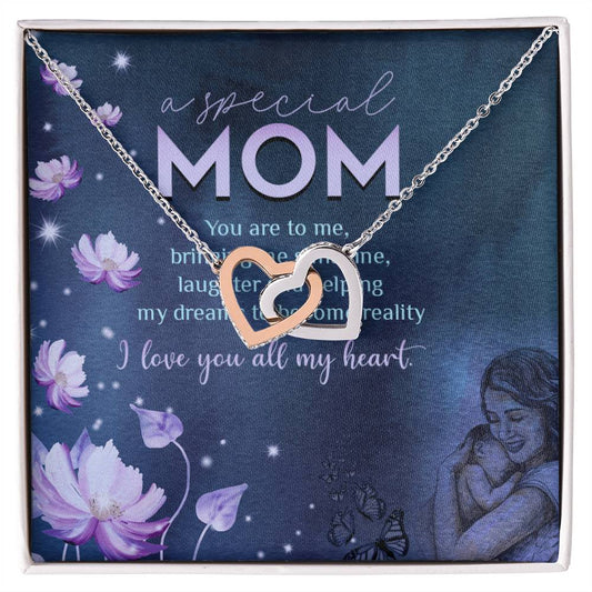 A Special Mom - I Love You Always My Heart - Necklace Interlocking Hearts Necklace