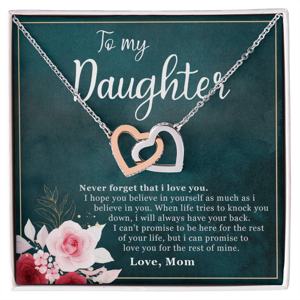 Daughter'S Gift - Never Forget That I Love You - Interlocking Hearts Interlocking Hearts Necklace