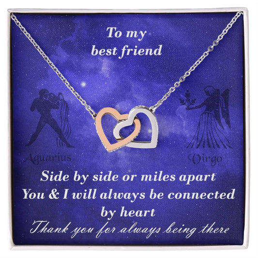 Aquarius To Virgo Best Friend Interlocked Hearts Necklace Interlocking Hearts Necklace