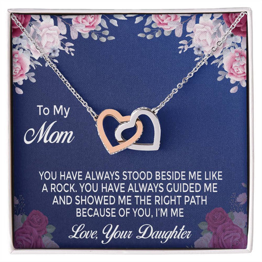 Daughter Mom Gift Mother'S Day Interlocking Hearts Necklace