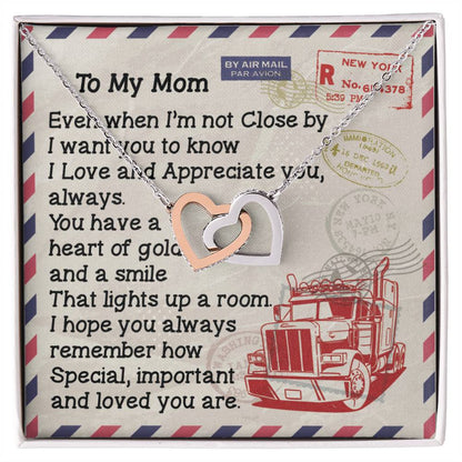Trucker'S Mom - Interlocking Heart Necklace Interlocking Hearts Necklace
