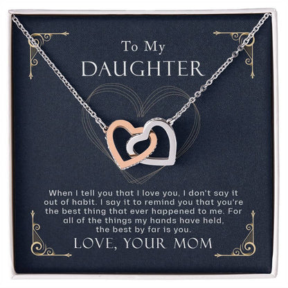 Collection Daughter - The Best By Far Is You - Interlocking Hearts Necklace