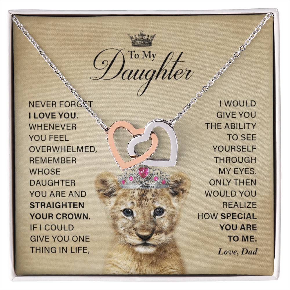Daughter - How Special You Are To Me- Necklace Interlocking Hearts Necklace