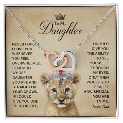 Daughter - How Special You Are To Me- Necklace Interlocking Hearts Necklace