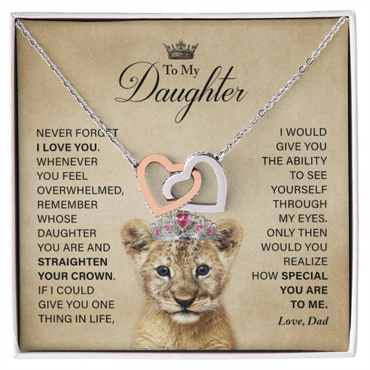 Daughter - How Special You Are To Me- Necklace Interlocking Hearts Necklace
