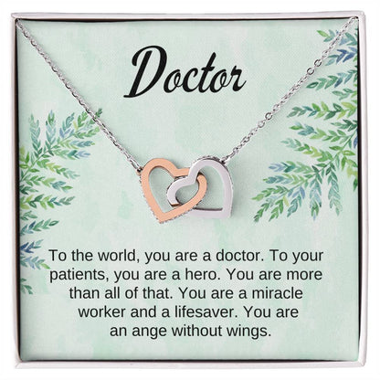 Doctor Gift Interlocking Hearts Necklace