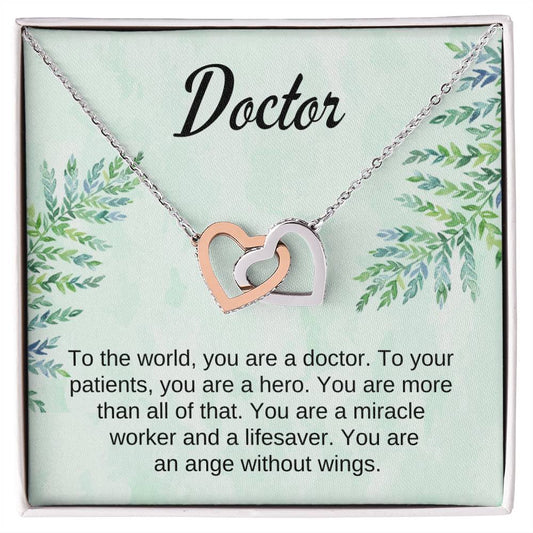Doctor Gift Interlocking Hearts Necklace