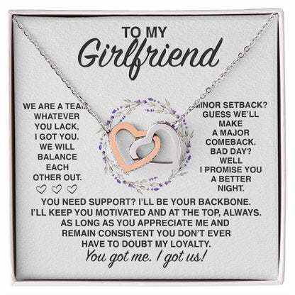 Gf005 Interlocking Hearts Necklace Gift For Girlfriend