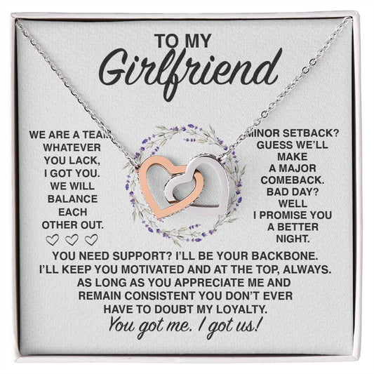 Gf005 Interlocking Hearts Necklace Gift For Girlfriend