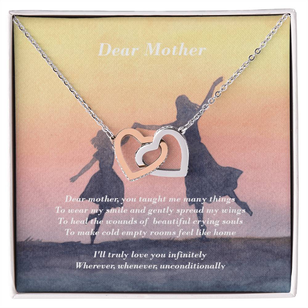 Two Hearts - Dear Mother Interlocking Hearts Necklace