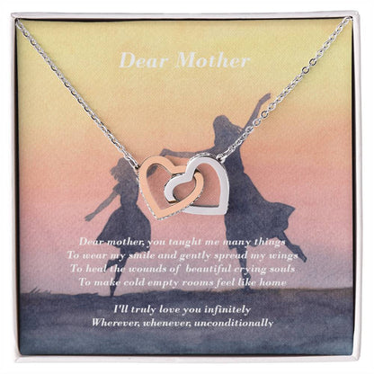 Two Hearts - Dear Mother Interlocking Hearts Necklace
