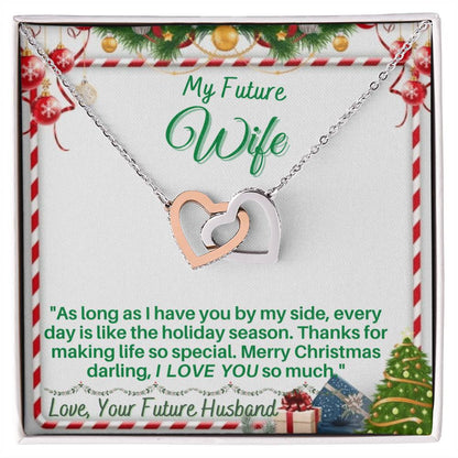 Christmas Gift For Your Future Wife Romantic And Unique Gift For Your Wife Beautiful Interlocking Hearts Necklace.
