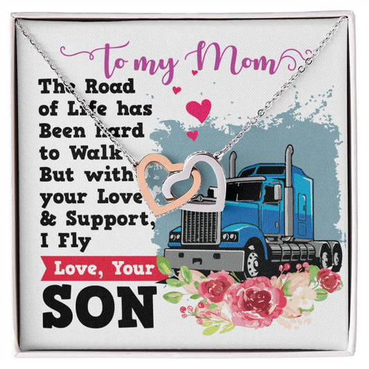 Trucker'S Mom - Interlocking Heart Necklace Interlocking Hearts Necklace