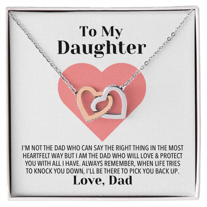Daughter Love & Protection Necklace Interlocking Hearts Necklace