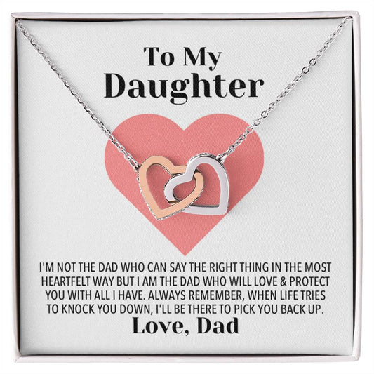 Daughter Love & Protection Necklace Interlocking Hearts Necklace