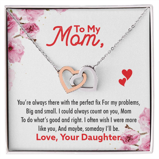 Gift For Mom - Interlocking Hearts Necklace