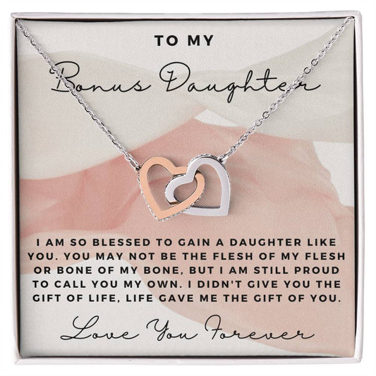 Cz Necklace Gift For Bonus Daughter Interlocking Hearts Necklace