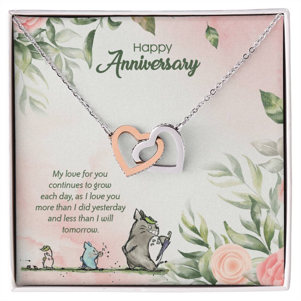Totoro Anniversary Edition I Love You More Each Day! - Interlocking Hearts Necklace
