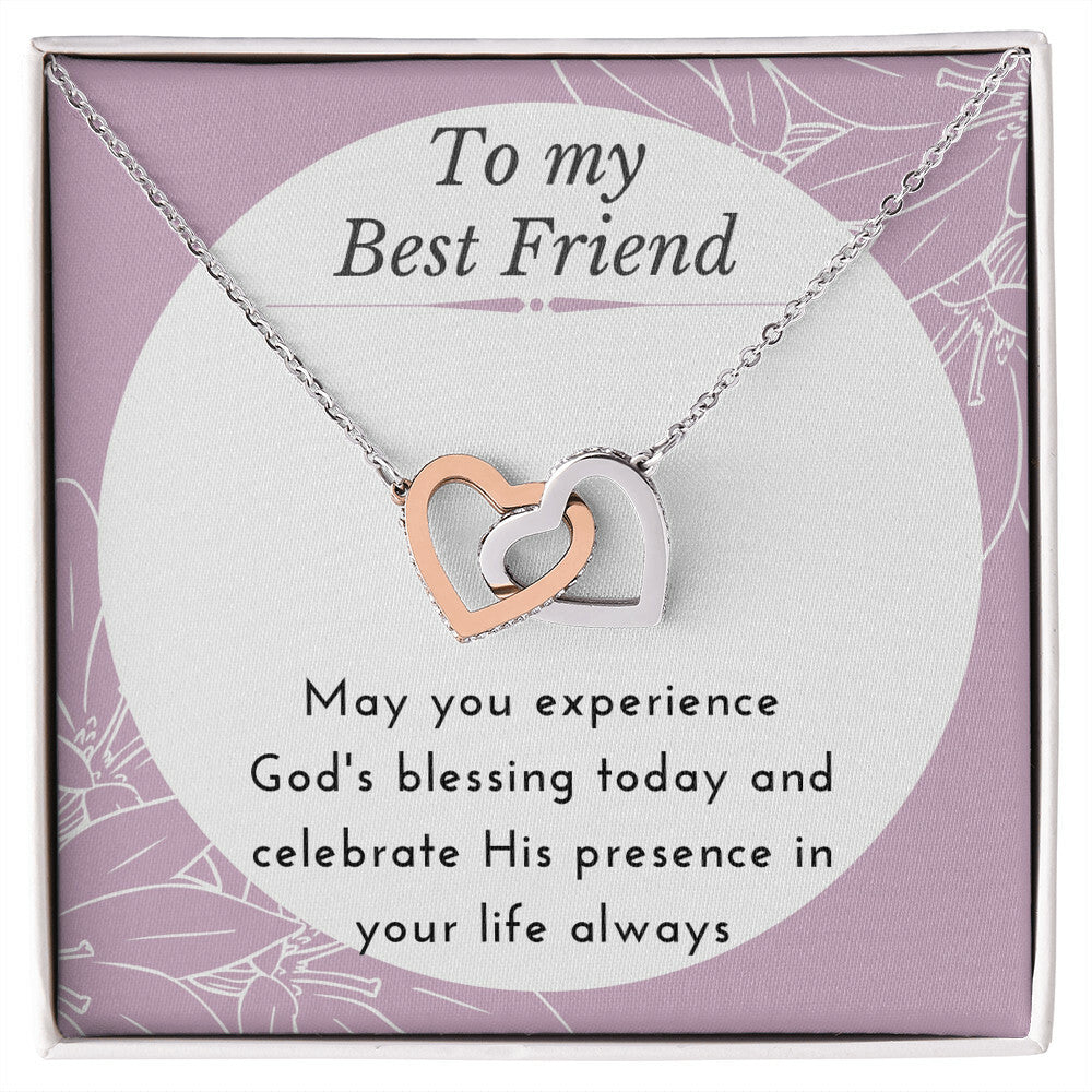 Gift For Best Friend Interlocking Hearts Necklace