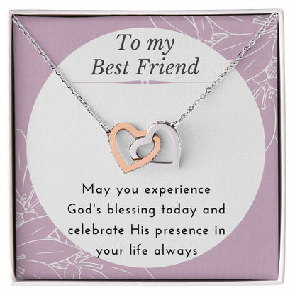 Gift For Best Friend Interlocking Hearts Necklace