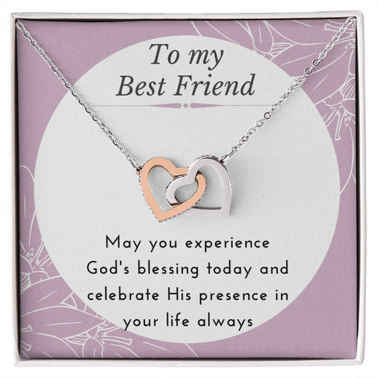 Gift For Best Friend Interlocking Hearts Necklace