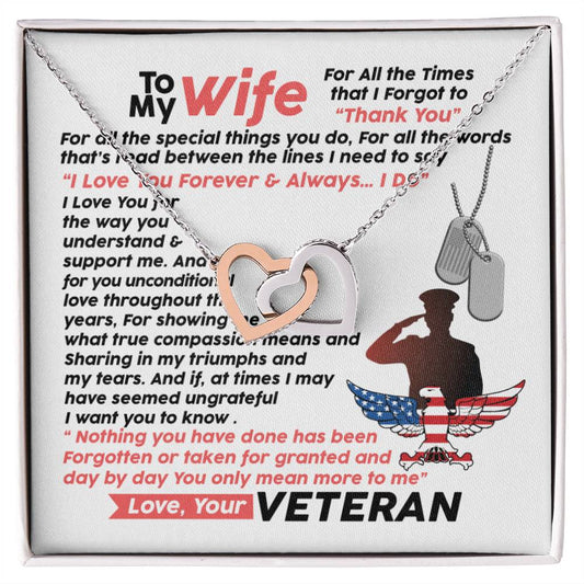 Veteran'S Wife - Interlocking Heart Necklace Interlocking Hearts Necklace
