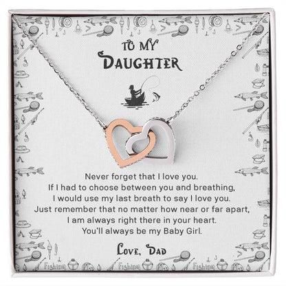 You'Ll Always Be Fishing'S Daughter - Interlocking Hearts Necklace