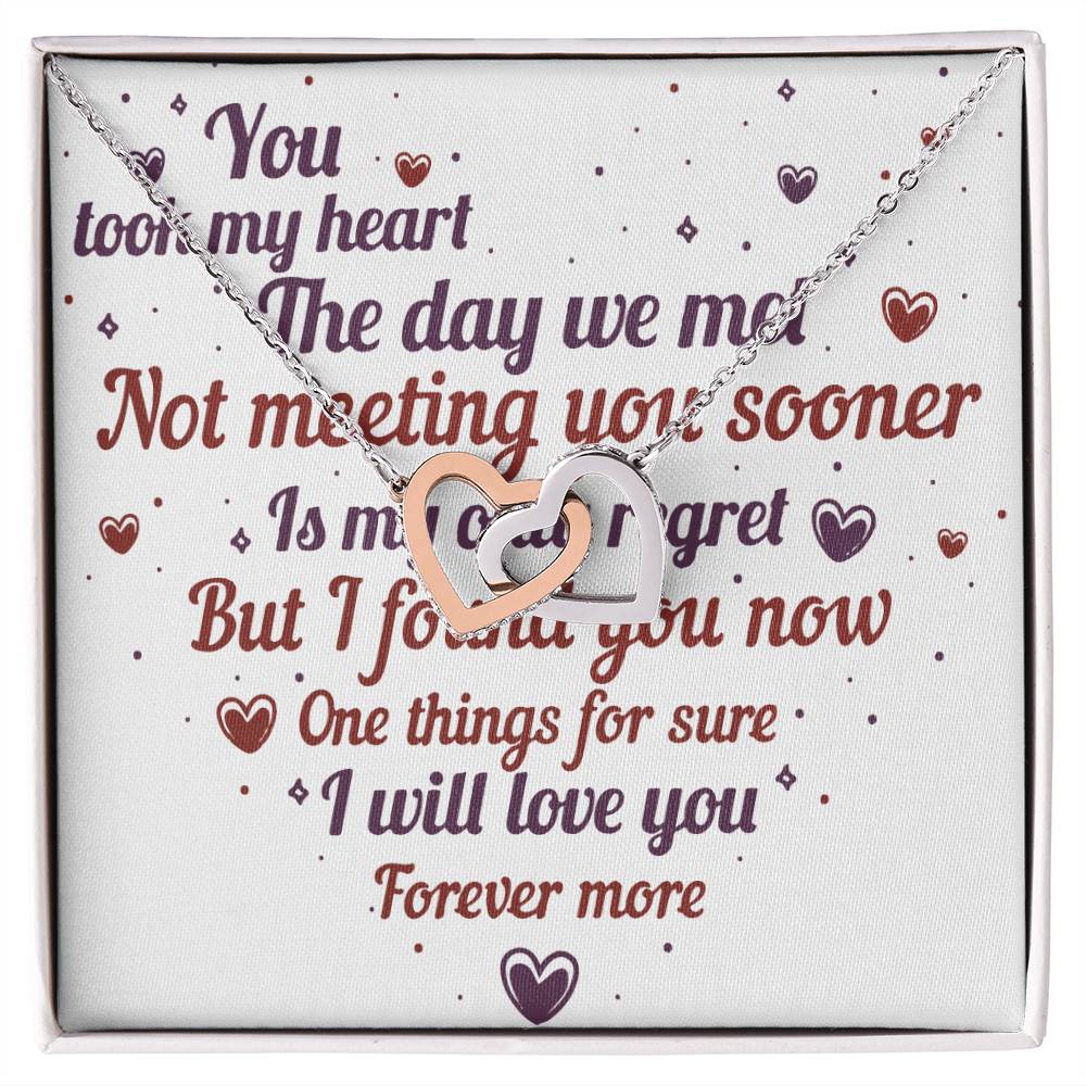 Anniversary Gift Heart Girl Boyfriend Wife Wedding Interlocking Hearts Necklace