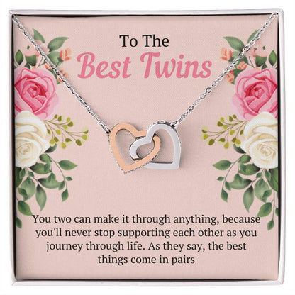 Best Birthday Gift For Twin Sisters Interlocking Hearts Necklace